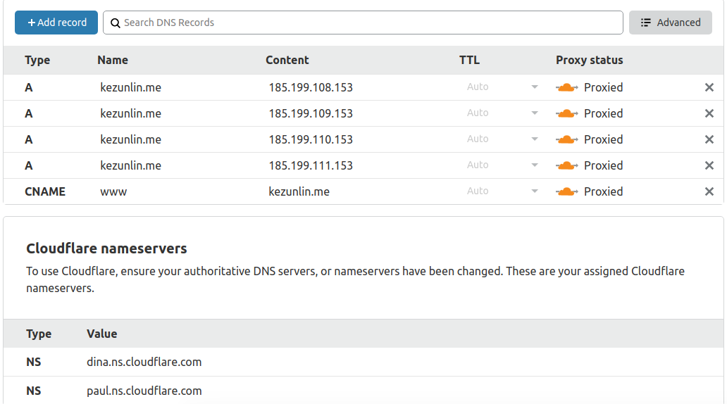 cloudflare a records